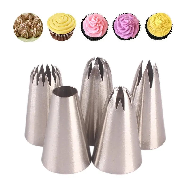 5 Piece Set of Steel Pastry Nozzles